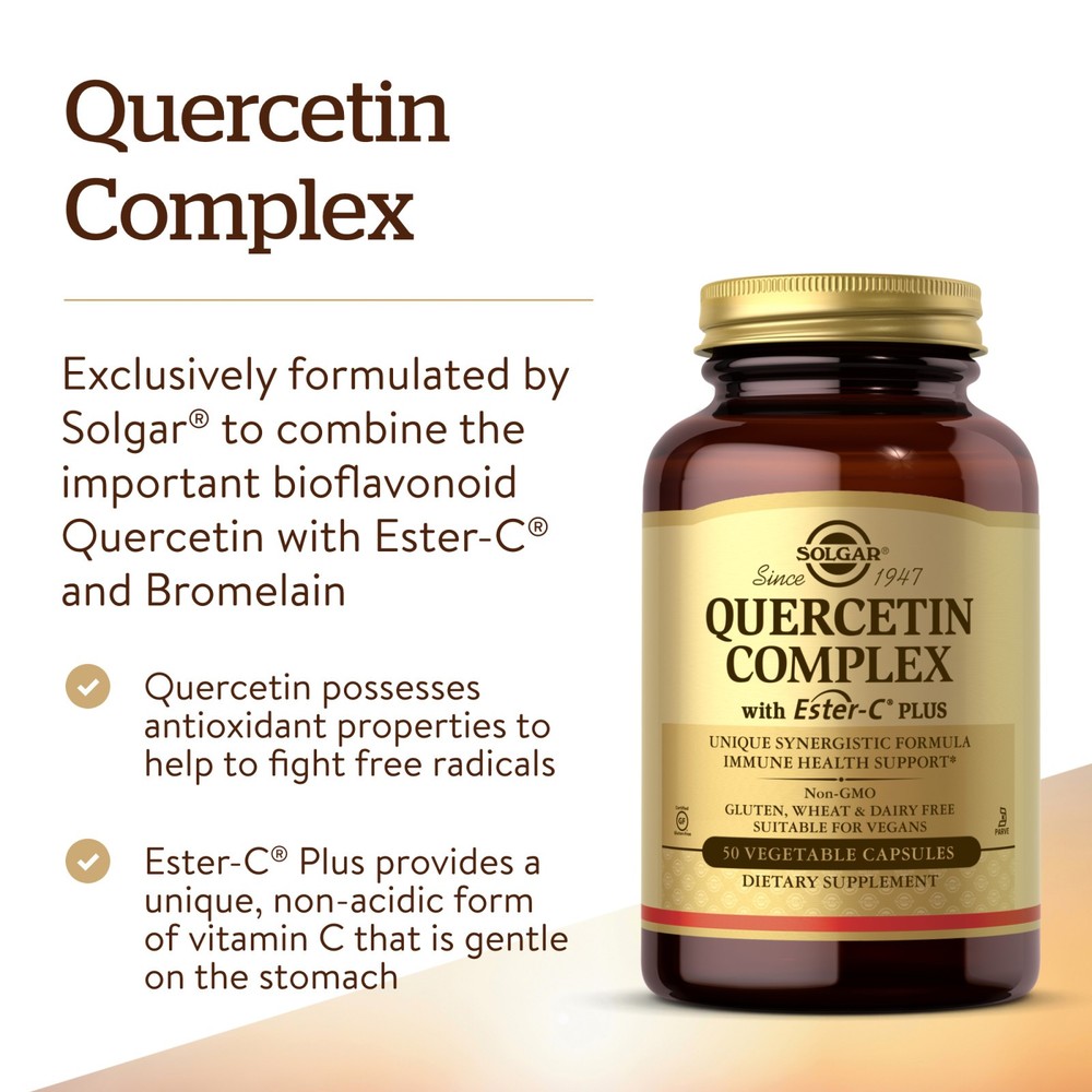 Solgar Quercetin Complex with Ester-C Plus 50 Vegetable Capsules, Immune Support