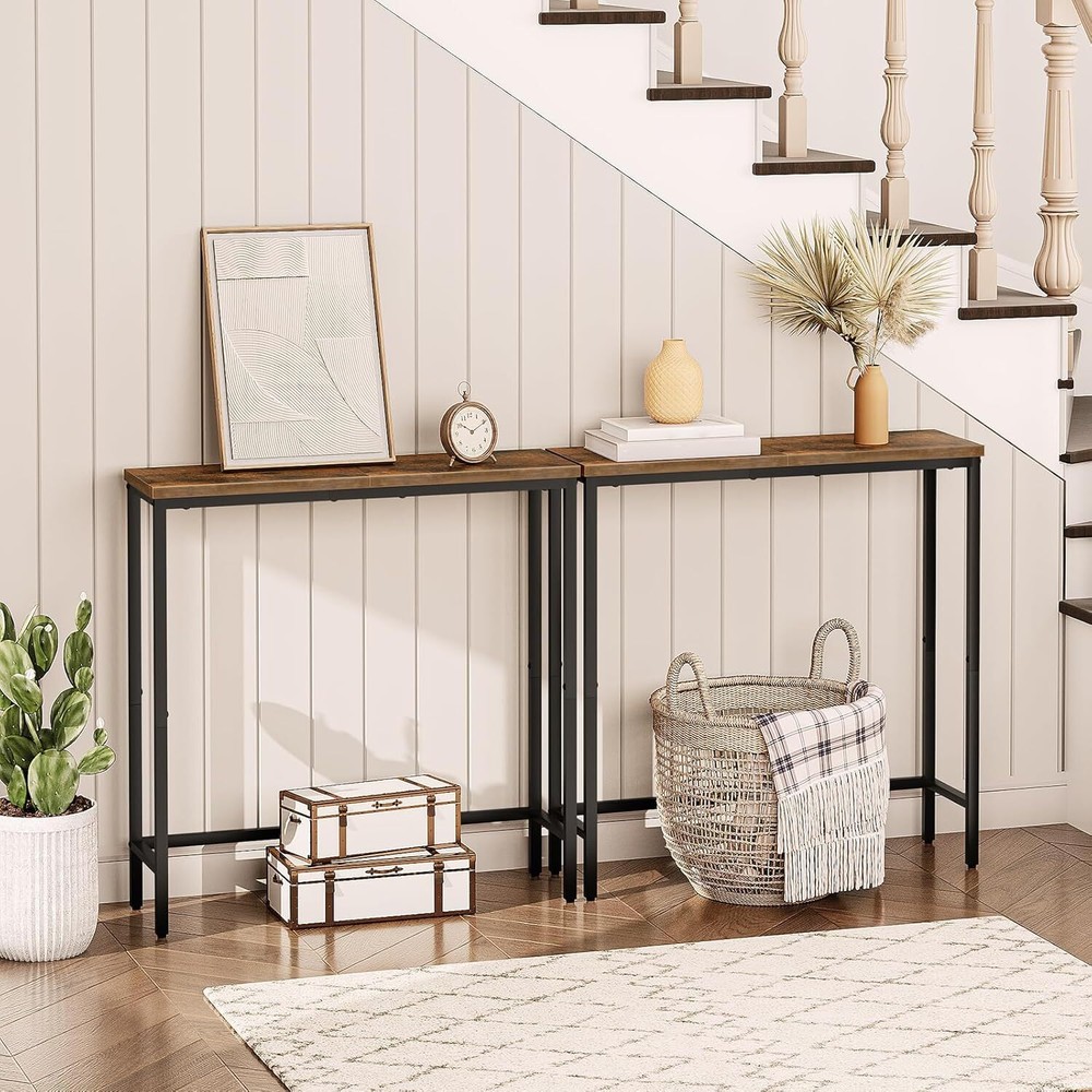 HOOBRO Narrow Console Table, 29.5" Small Entryway Table, Thin Sofa Table, Side T