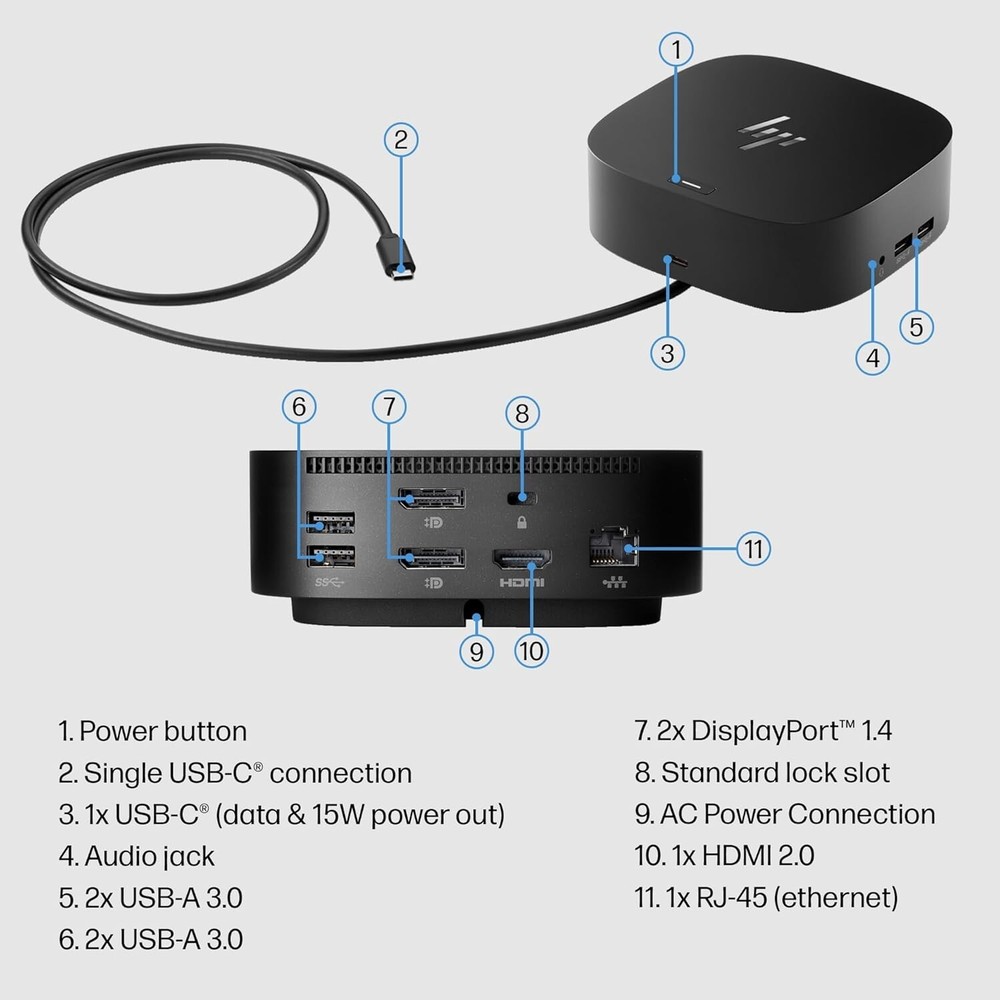 NEW HP USB-C Dock G5 - Single Cable for Charging, Networking, or Data Transfers