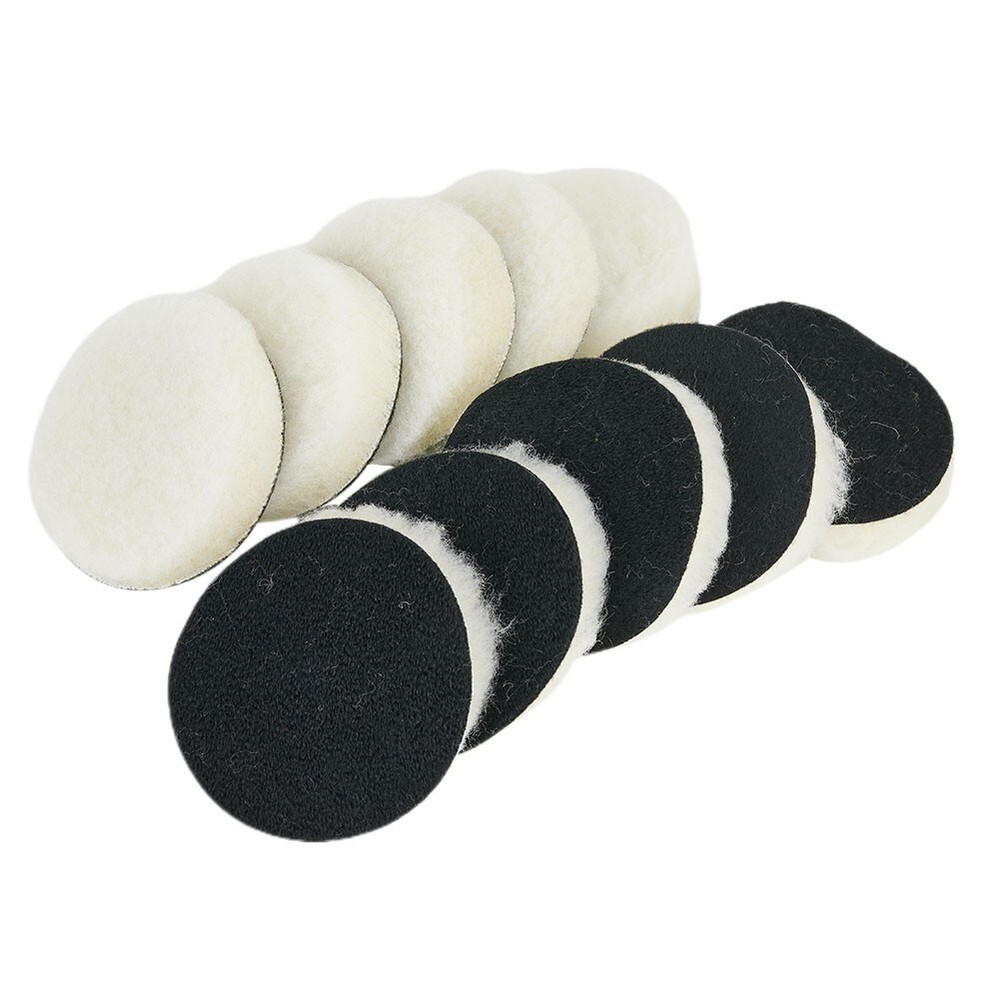 10Pcs/Set 3-Inch Wool Buffing Bonnet-Pad Car Polishing Buffer Hook & Loop POLISH
