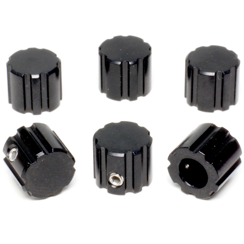 Instrument Control Knobs, Machined 6061 Anodized Aluminum, 6 each