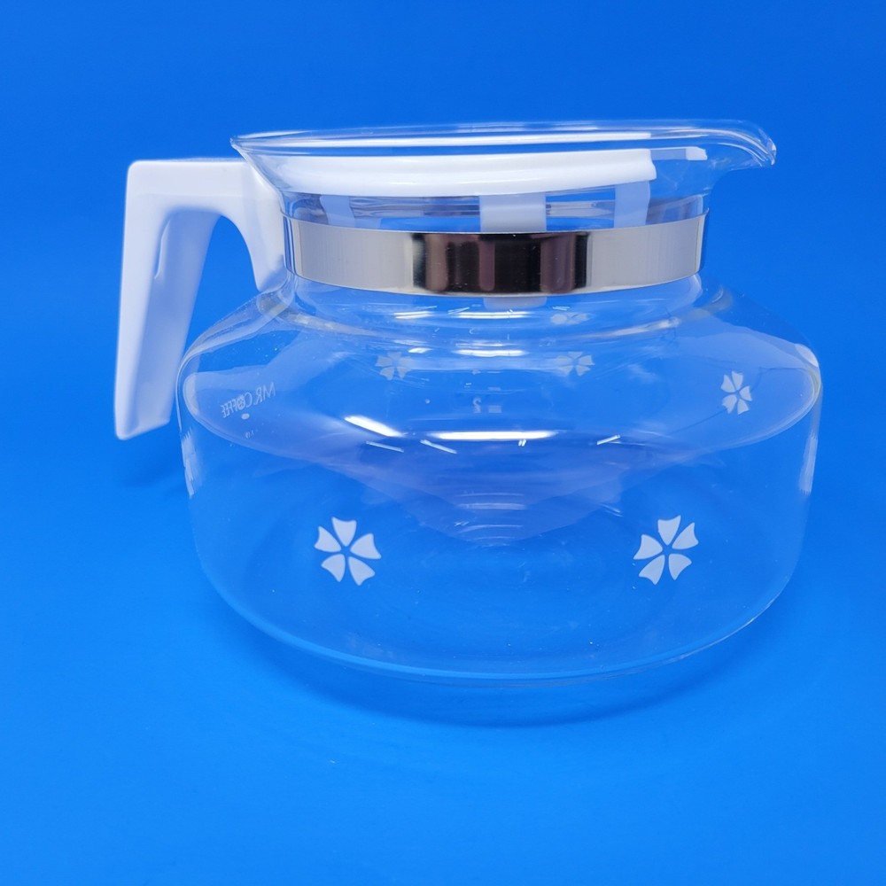 Vintage Mr Coffee Glass Decanter D-7C 10 Cup Snowflake Pattern Replacement
