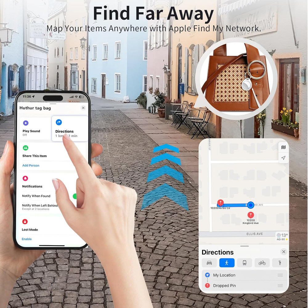 Tracker Tags-16 Pack, 5.3 Bluetooth Tracker Work with Apple Find My (Ios Only),