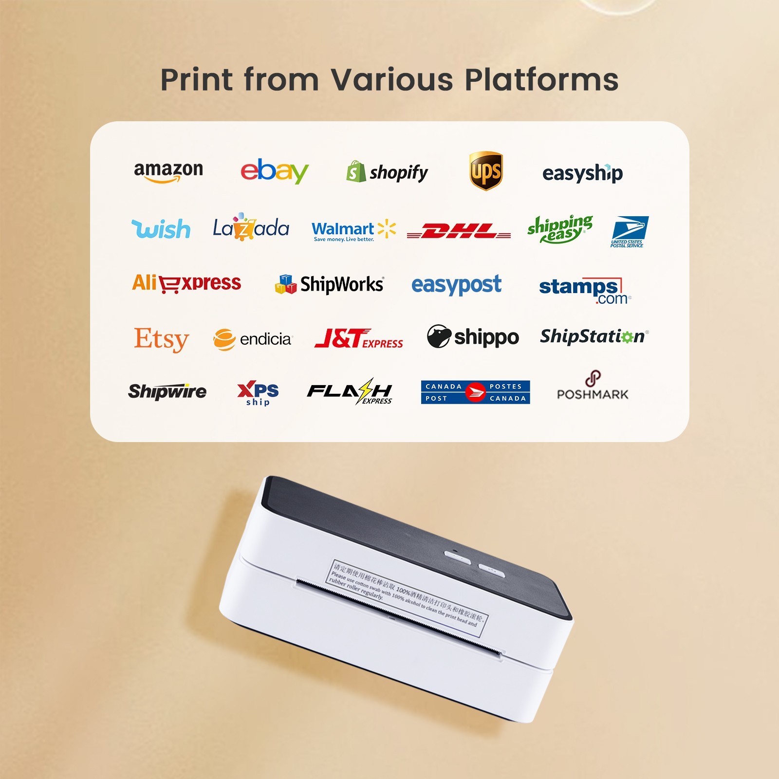 Thermal Printer USB Thermal Shipping Label Printer 4x6 for Shipping Label
