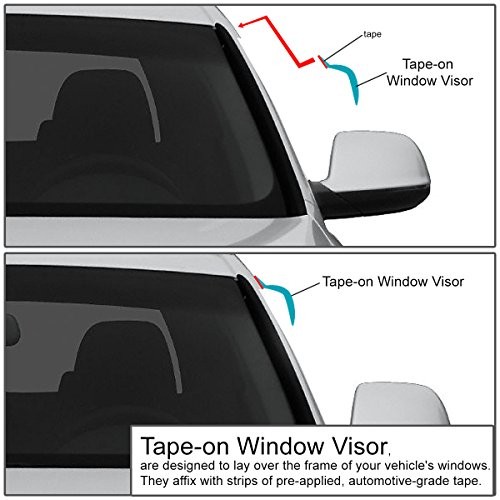 Set of 4 Tape-On Window Rain Guards Compatible with 2010-2013 4 Runner N280