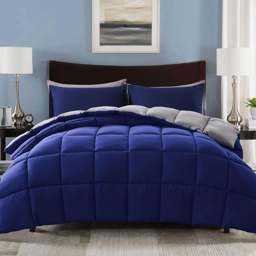Lightweight Queen Comforter Set with 2 Pillow Sham - 3 Pieces Set - Quilted D...