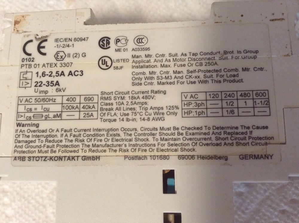 ABB MS 325 Manual Starter