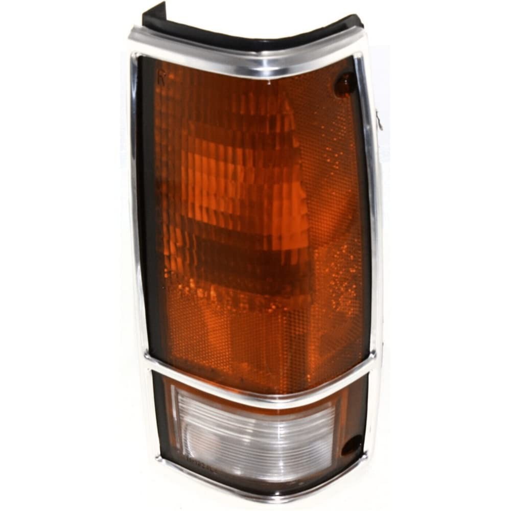 Tail Light Halogen Right Side Clear & Red Lens W/Chrome Trim Without Bulb