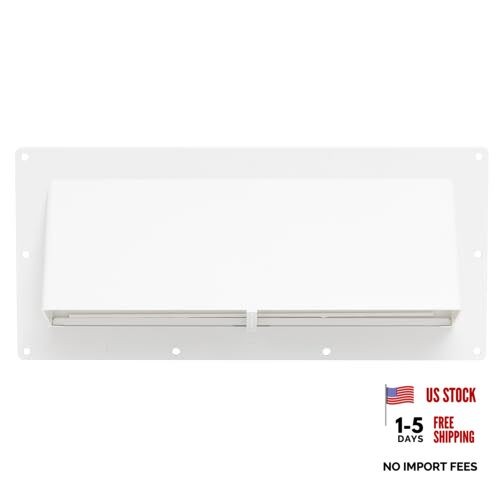 RV Range Vent Cover with Locking Damper White | Camper Trailer Exterior Vent