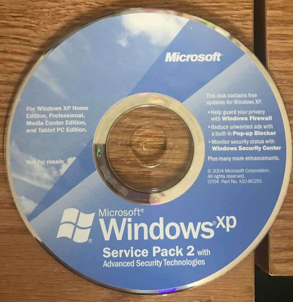 Microsoft Windows XP Service Pack 2 SP2 CD (Copy Disc Only )