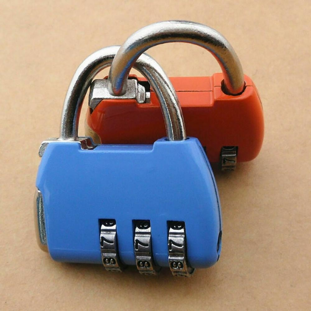 Travel Luggage Padlock Mini 3 Digit Combination Suitcase Security Cable Lock