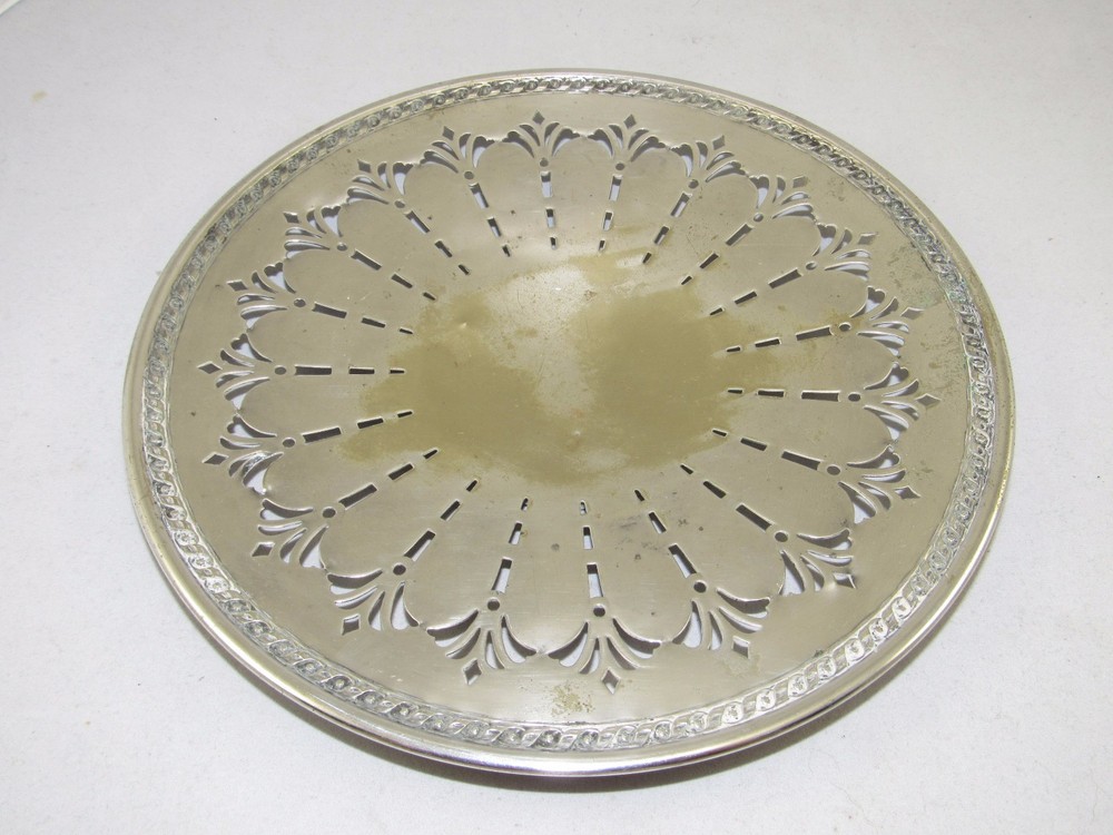 Bernard Rice & Sons Apollo Silver Tray-Pedestal Cake Plate Victorian Tidbit Dish