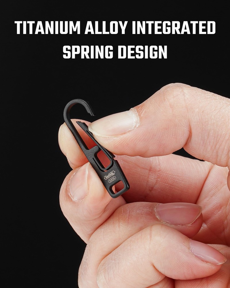 KeyUnity KA54 Titanium Zipper Pull Replacement – 35mm x 10mm x 2mm, Black