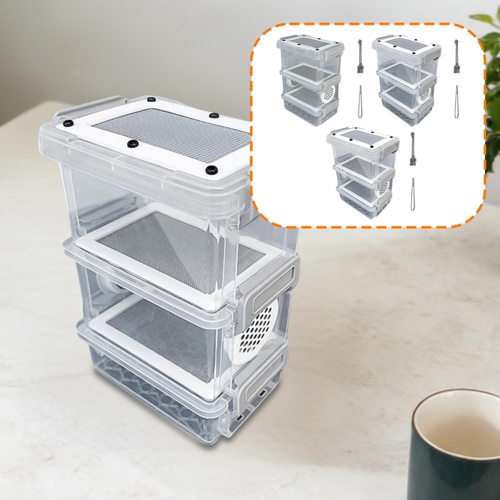 Roach Feeding Box Breeding Box Pet Breeding Cage Portable Reusable Container