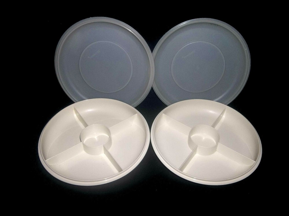 Tupperware Almond Small Serving Center with Cover