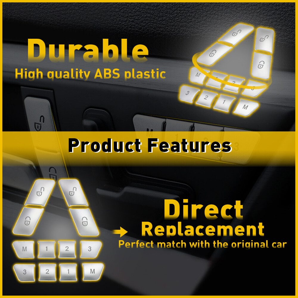 Fit Mercedes Benz C-Class W204 E-Class W212 Window switch Button Cover Trim 12PC