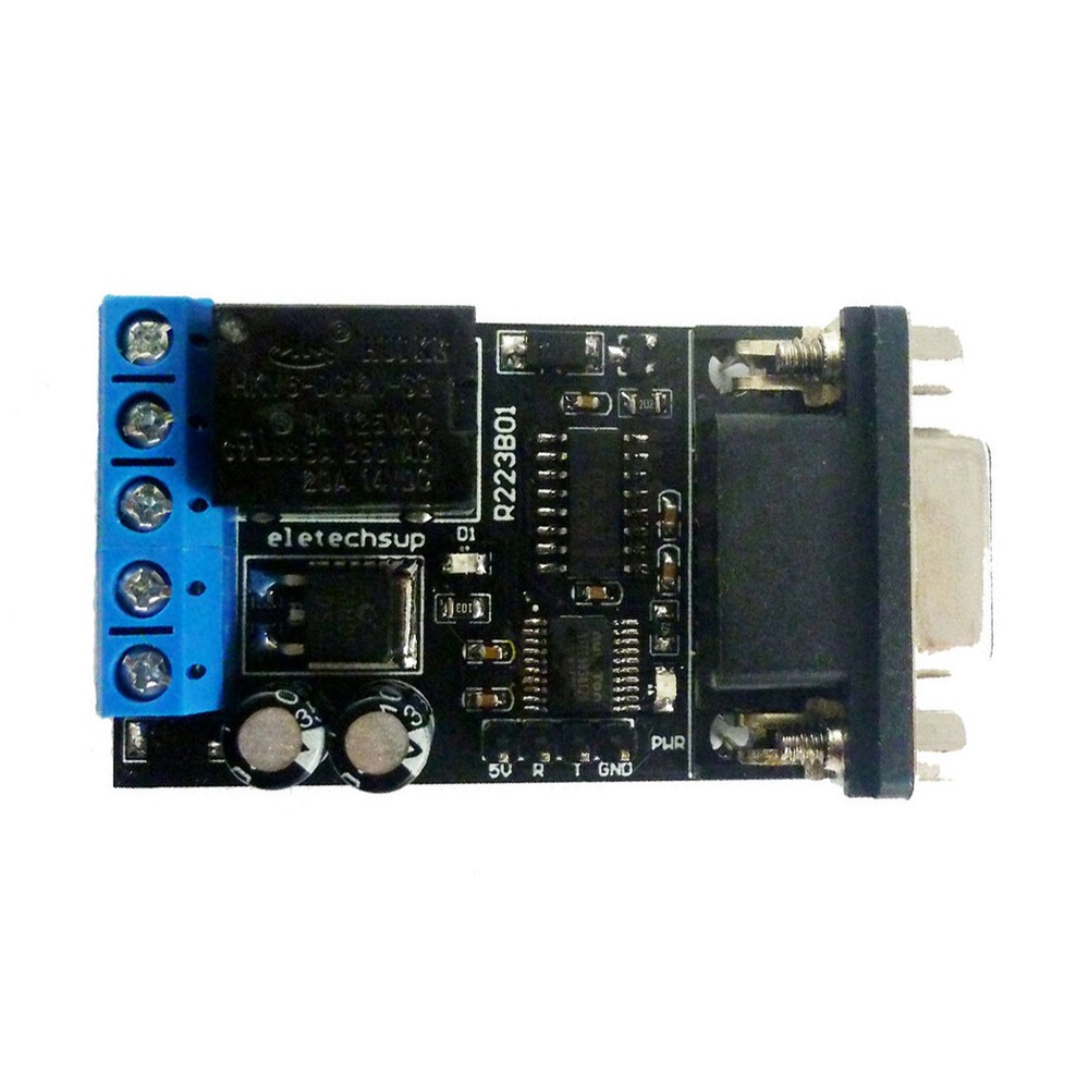 DC 12V 1 Channel DB9 Serial Port Time Delay Relay RS232 UART Multi-function
