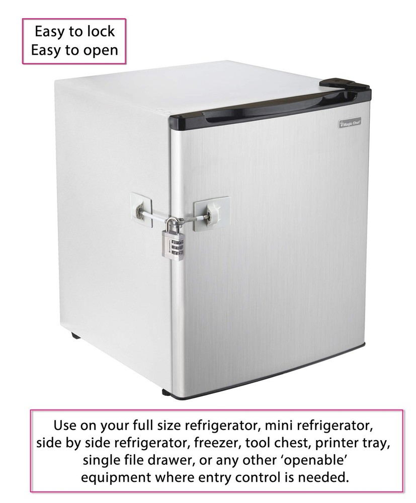 Refrigerator Lock (White with Silver Combination Padlock)