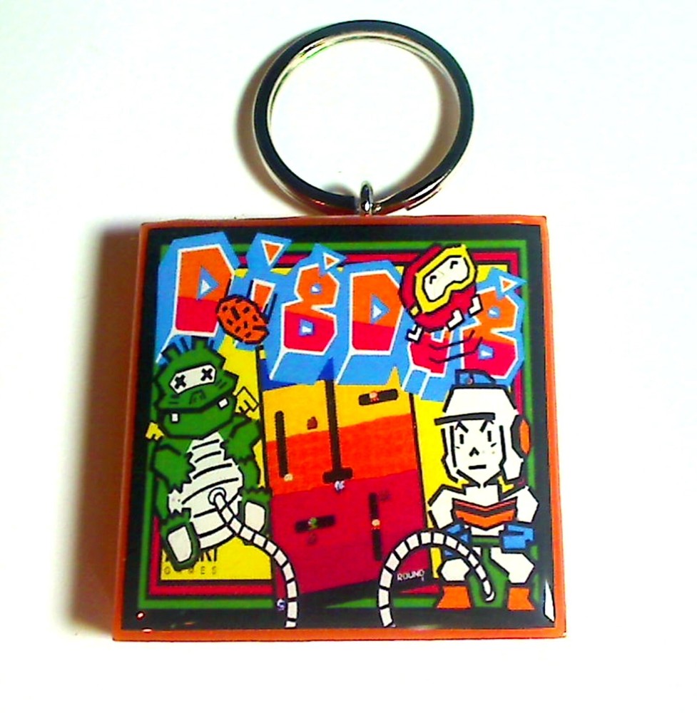 Dig Dug  Arcade Coin Door accessory Keychain