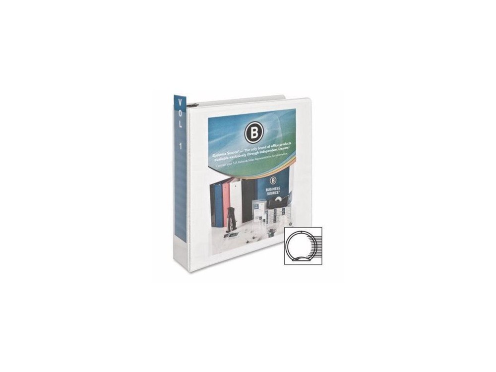 Business Source View Binder w/ 2 Inside Pockets 2" Capacity White 09957