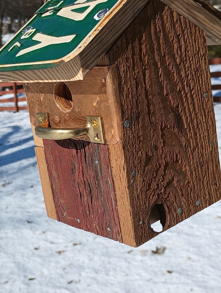Rustic Handmade Wren Birdhouse using Recycled/Repurposed Material