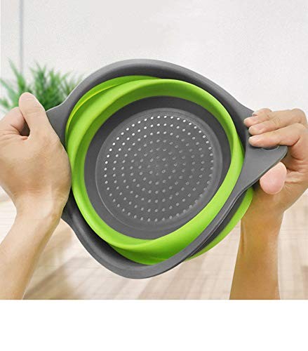2-Pack Collapsible Colanders with Handles with Extendable 9-1/2 Inch &11-1/2 ...