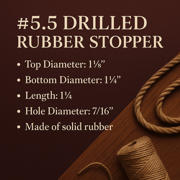 LD Carlson No. 5.5 Drilled Rubber Stopper