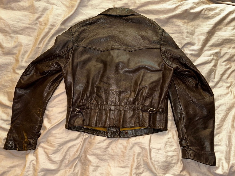 WW2 German Luftwaffe leather flight jacket ADEFA Minty 4 Patch Pockets Bakelite