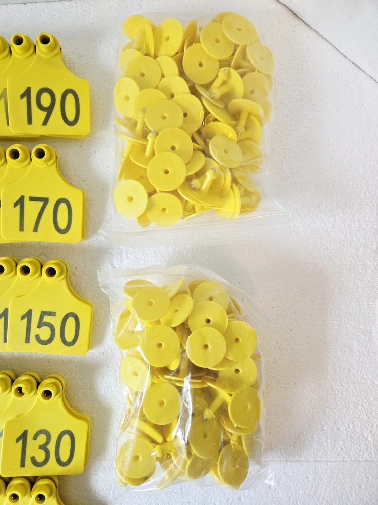 Softer Rectangular Cattle Ear Tags, 101-200 with Durable Copper Pins Included