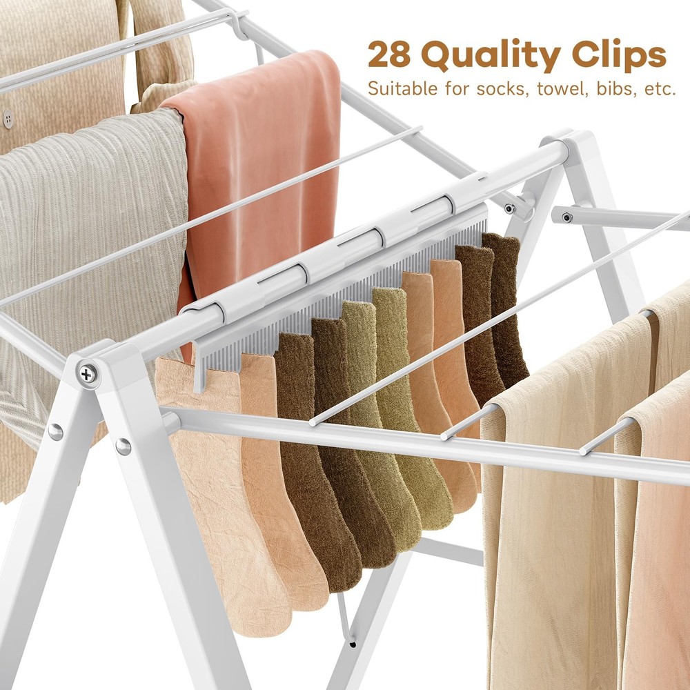 Drying Rack Clothing, Clothes Drying Rack Foldable, Metal Laundry Drying Rack...