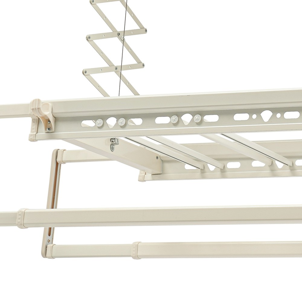 Electric Retractable Airing Rack Clothes Drying Rack W/ Remote Control & Light
