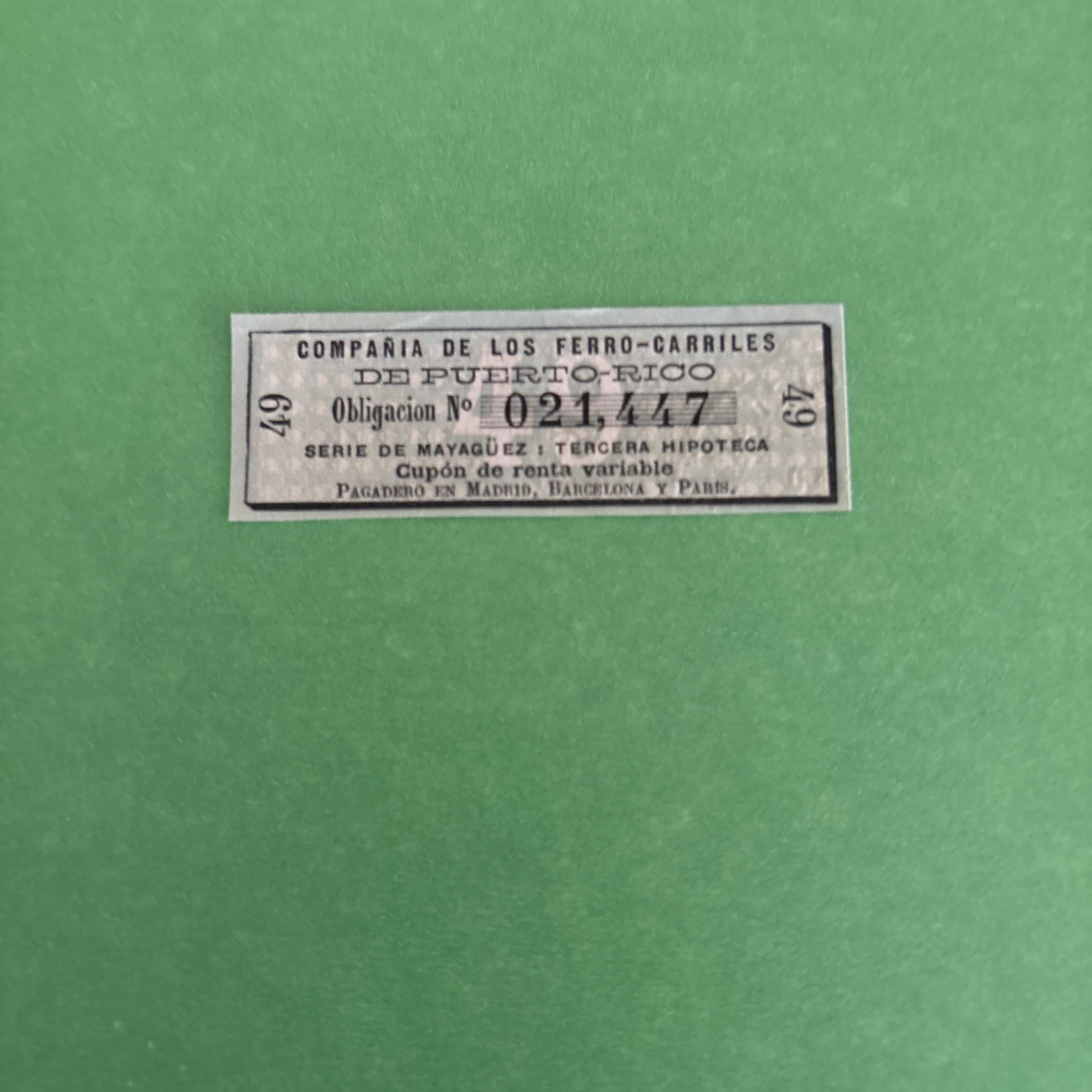 L@@K PUERTO RICO LOT 6 NOTES 1900s-1950s PEOPLE FERROCARRIL AGRICOLA COUPON