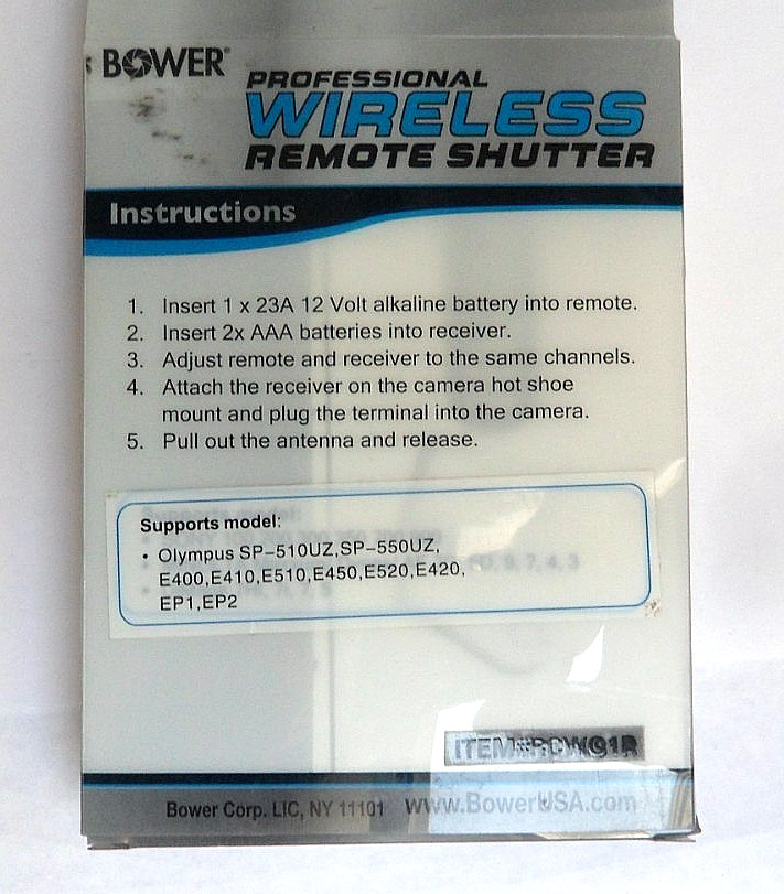 Bower Professional Wireless Remote Shutter for Olympus RCWO1R NOS