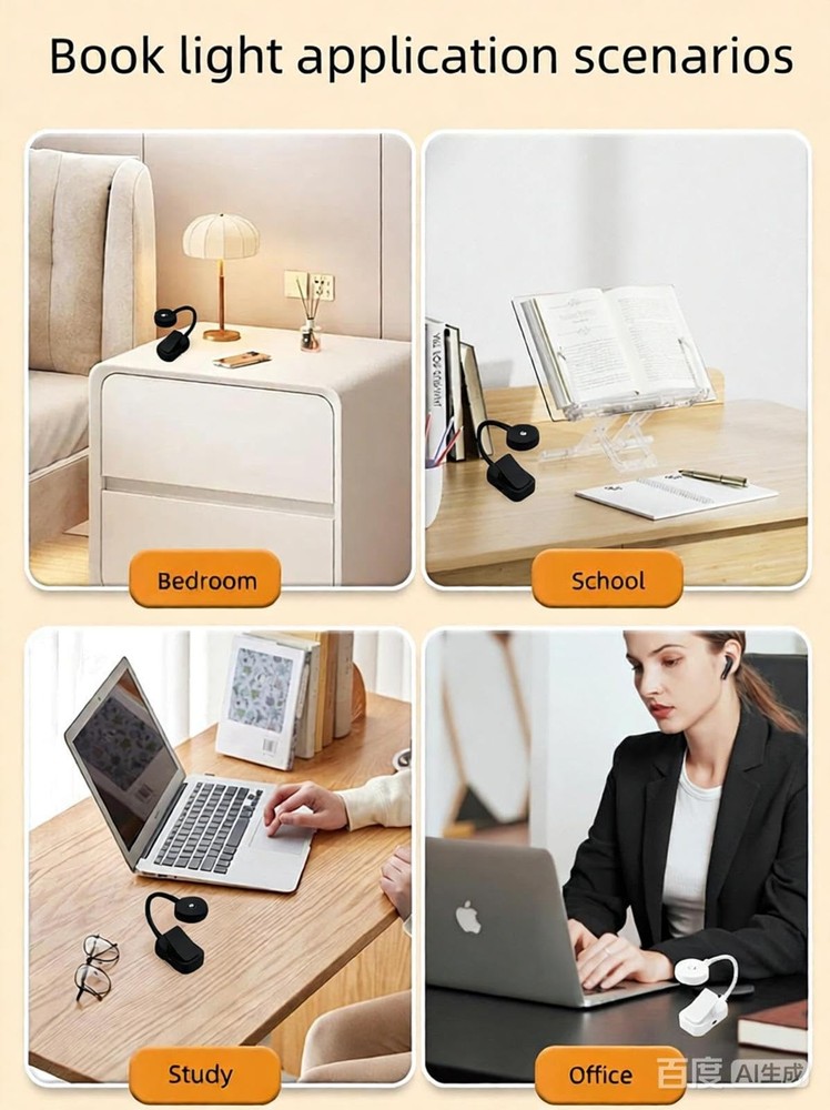 4 Pack Red Book Light,Readling Light，3 Modes,Brightness Adjustment，NO Blue Li...