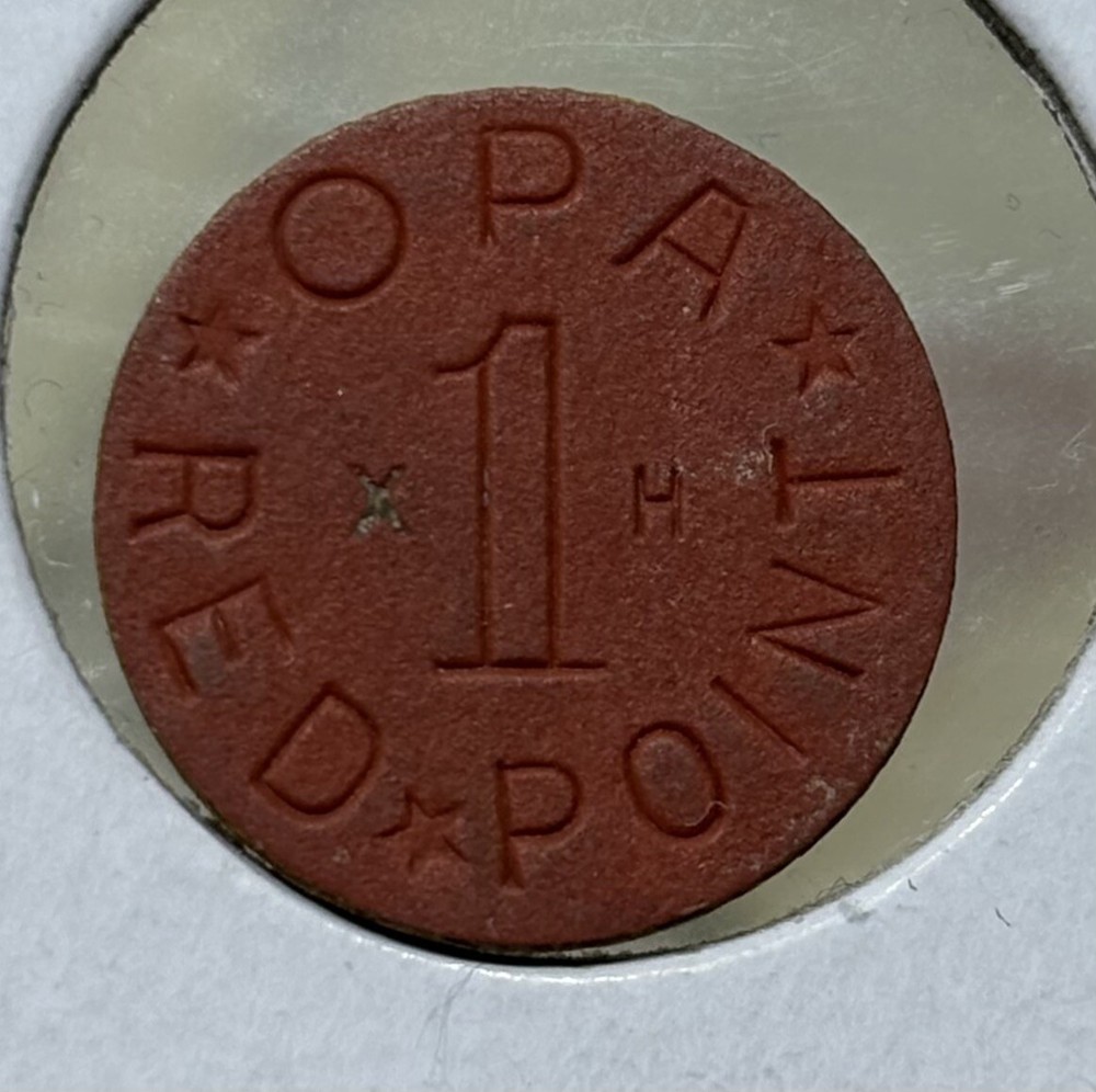 Opa Red Point XH WWII US Ration Token