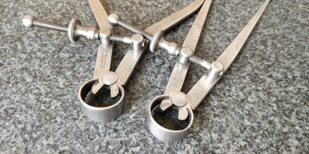 nice STARRETT 4" 73 + 79 Inside + Outside Calipers