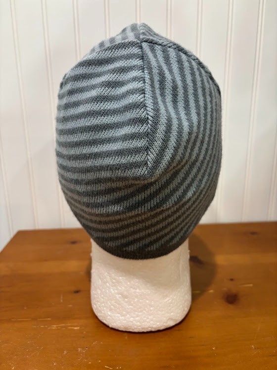 North Face Stripped Winter Beanie Blue