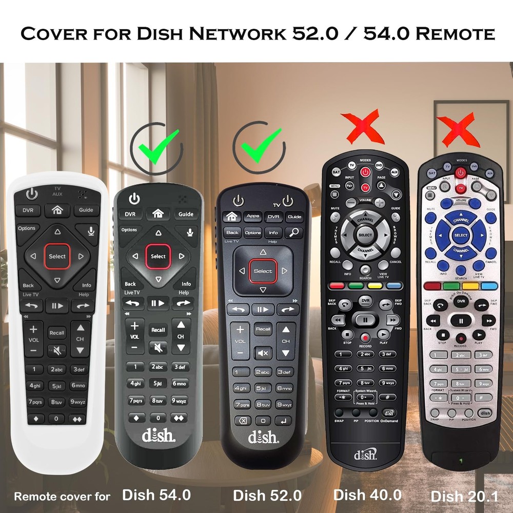 Cover for Dish Network Remote, Case TV Remote Control White