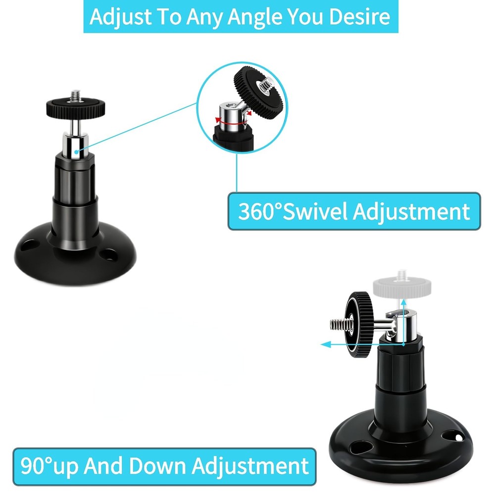 2 Pack Adjustable Security Wall Mount for Ring Camera&Stick Up Cam Black