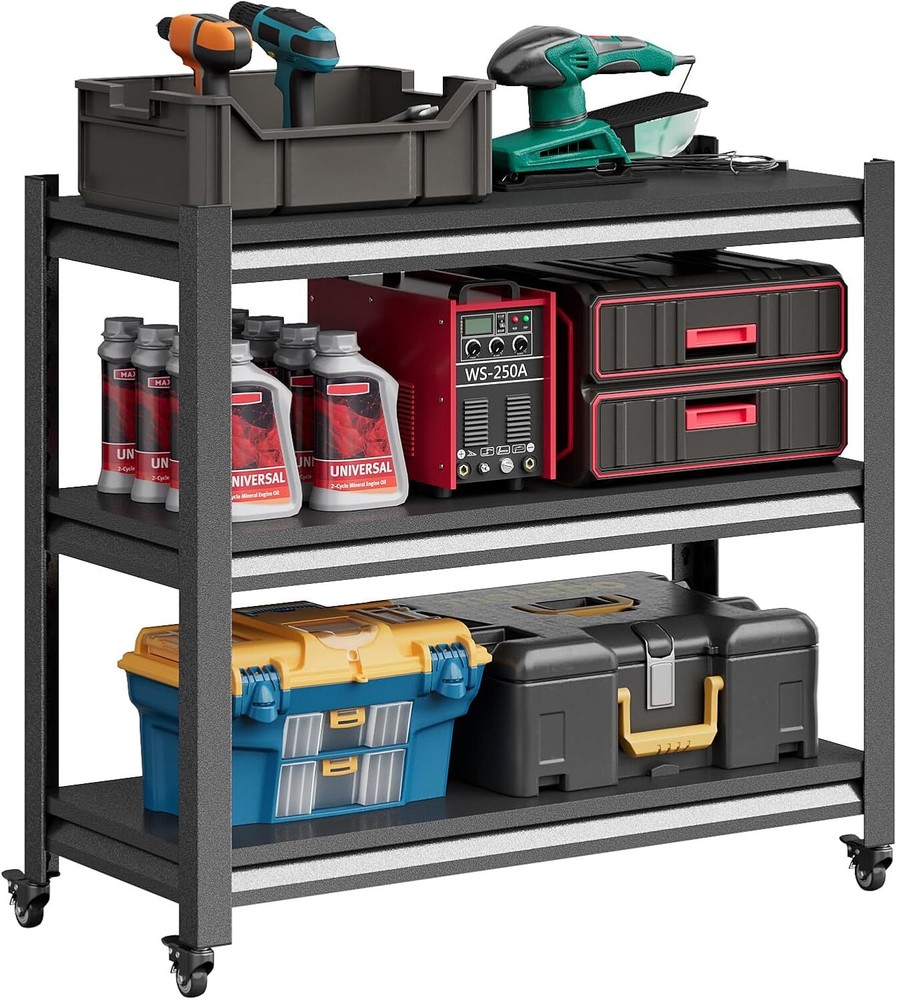 Workbench on Wheels, Adjustable Heavy Duty Work Table with Wheels, Heavy Duty