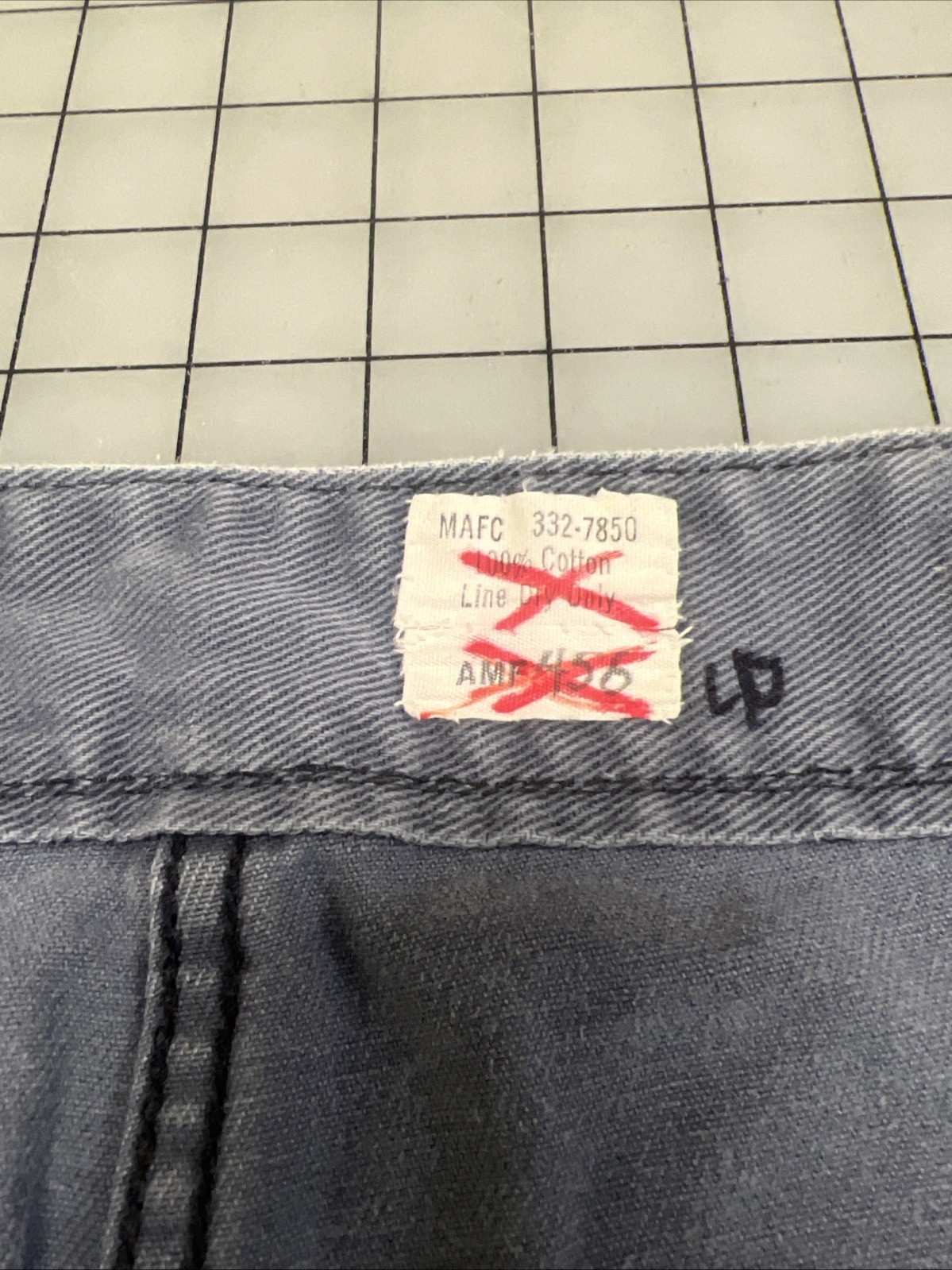 Repro 19th Century Men's 'Veteran' Condition Denim Fall-Front Trousers, SZ 42"