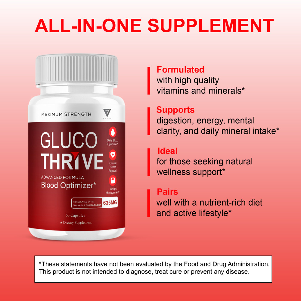 Gluco Thrive Capsules, Gluco Thrive Advanced Formula (60 Capsules)