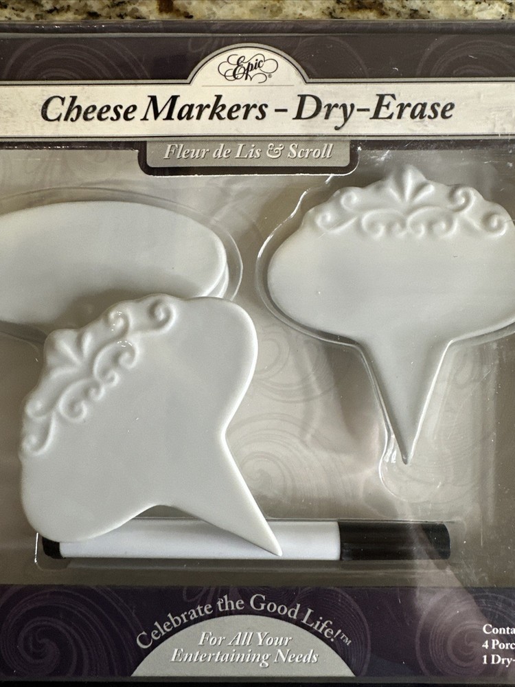 Epic brand Cheese Marker Set features a "Fleur de Lis & Scroll" design