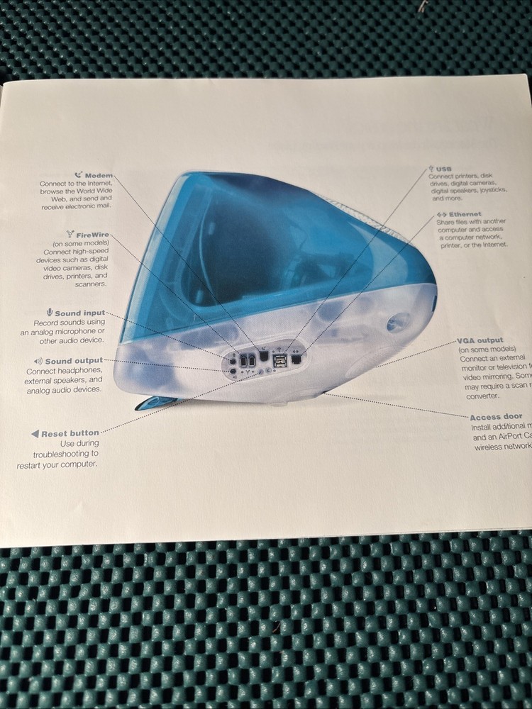 Vtg Apple Computers🍏 iMac User Guide 1999 W/ Mac OS Software Insert