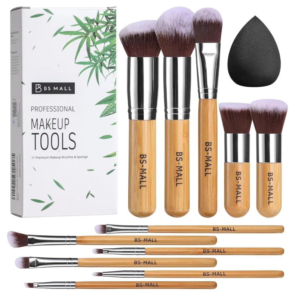 Makeup Kit, BS-MALL, Bamboo 11pcs w/ Sponge