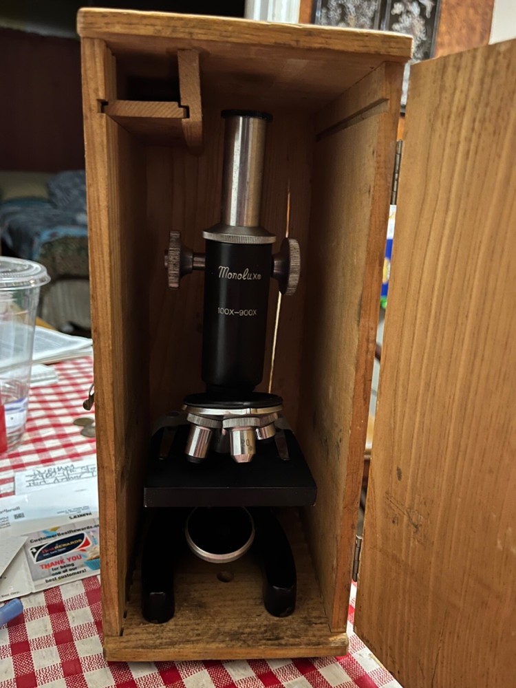 Monolux vintage 100X to 900X microscope