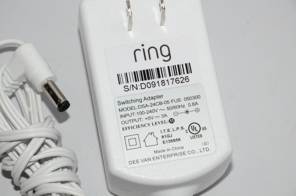 DVE DSA-24CB-05 AC Power Supply Adapter (for RING Home Security Camera)
