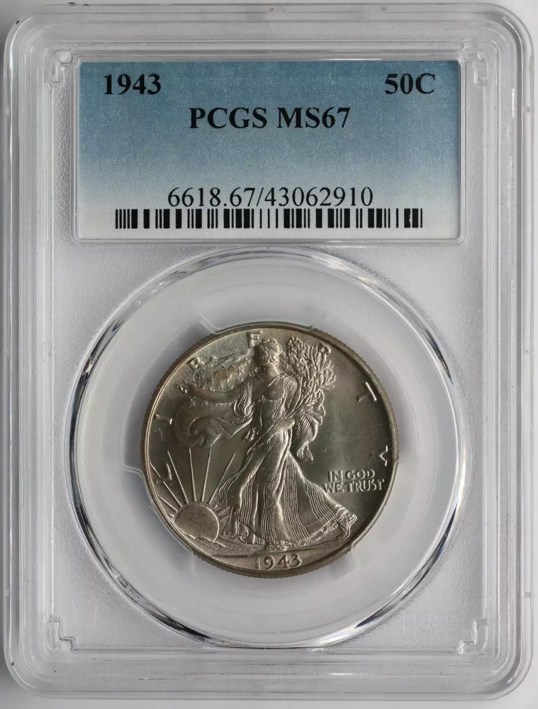 1943 Walking Liberty Half Dollar PCGS MS67
