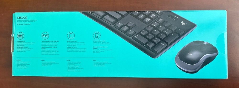 Wireless Keyboard and Mouse Combo Logitech MK270 Open Box