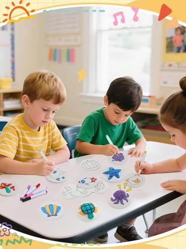 Pre-Designed Thicken Magic Puffy Paint Kit - Includes 24 Pcs 4in Foam Texture